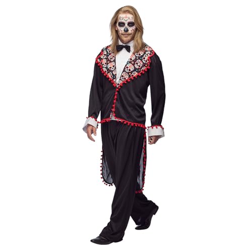 Costume Dia de los Muertos Senor Esqueleto aux motifs colorés