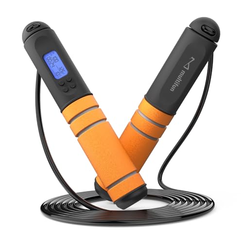 multifun Jump Rope, Adjustable Digital Jump Rope with Calorie Counter, Ball Bearings & Alarm – Ideal for Fitness, CrossFit, Boxing, MMA, Gym – Multifunctional Speed Skipping Rope
