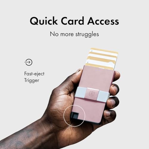 Image of Ekster Aluminum Cardholder Wallet for Men | Metal Wallets with RFID Blocking Layer | Slim & Minimalist Aluminum Wallet with Push Button for Quick Card Access (Rose Gold)
