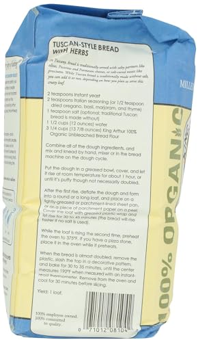 King Arthur 100% Organic Unbleached Bread Flour, 5 Pounds!
