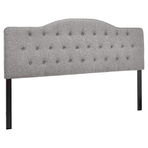 First Hill Upholstered Tufted Headboard, King, Grey