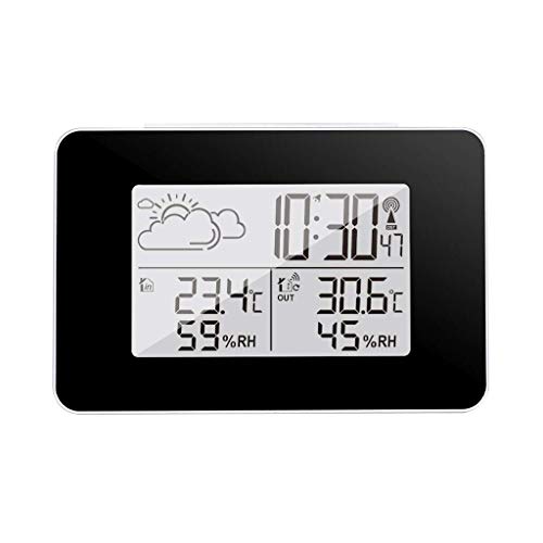 Digitale Wecker Multifunktions-LED Desktop Tischuhr Digitale Wecker Wetterstation Drahtloser Sensor Hygrometer Thermometer Digitale Wecker am