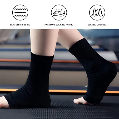 Amebae 3 Pairs Neuropathy Socks For Women And Men, Plantar Fasciitis Socks, Ankle Compression Sleeve For Ankle For Pain Relief, Plantar Fasciitis, Sprain, Neuropathy (S-M, Black(3 Pairs)) #TOP1