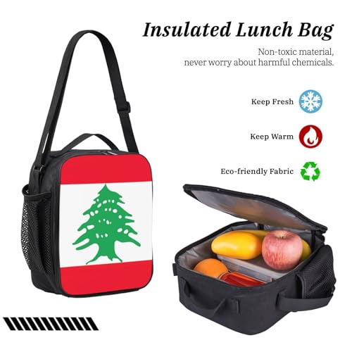 Sac à dos d'école imprimé drapeau Liban léger avec trousse scolaire