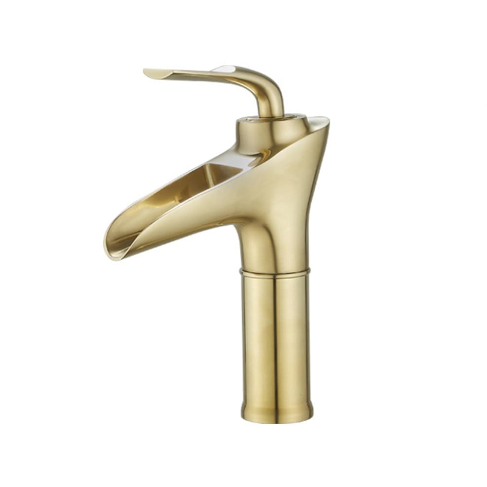 Robinet de lavabo eau chaude froide mitigeur laiton antique brossé