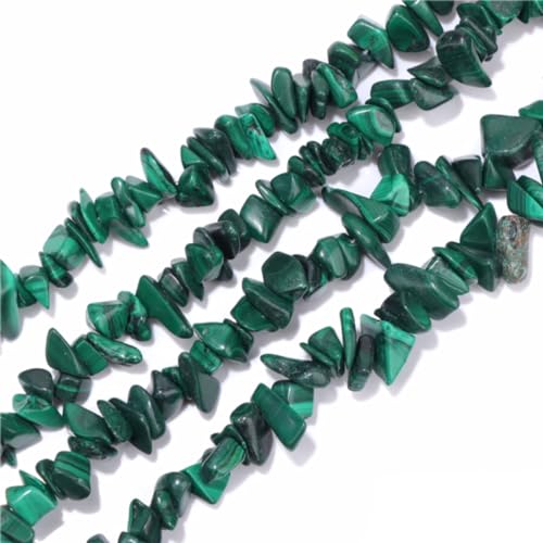 5-8mm Natural Malachite Irregular Chips Stone Beads Crystal Gemstones for DIY Jewelry Making Necklace Bracelet Earring Craft Supplies Charms Assorted 30-33"