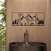 Amazon.com: DUOOLN 4 Pcs Mountain Scene Metal Wall Decor, Black Line ...