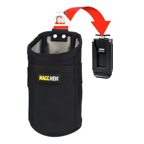 [MAGG HEVI] Nail & Screw Pouch with Belt Clip Tools Organizer Pouch Bag with Snap Spring Closure for Men Electrician Carpenter HVAC Tech Technician Handy Man Plumber and Contractor