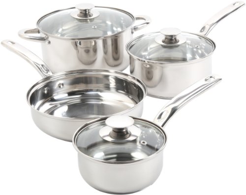 sunbeam pot set - Sunbeam Anston Cookware Sets, 7-Piece, Silver