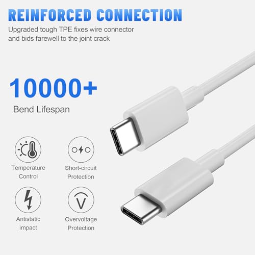Easy Style Replacement for MacBook Charger USB C 96W Mac Book M1 Air Pro USB-C Laptop 13 14 15 16 inch, 2024 2023 2022 2021 2020, M2 M3 - Type C AC Adapter Block Computer USBC Cable 6FT