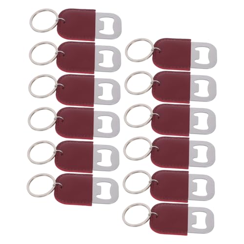 Frcolor 12個 Pu ステンレス ボトル オープナー キッチン ボトル オープナー キーチェーン バーテンダー バー