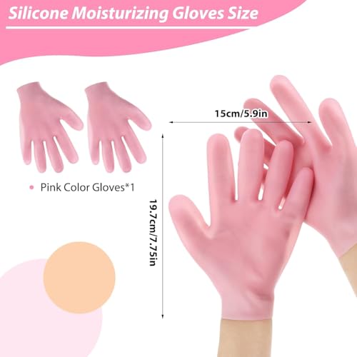 Image of Barebeauty Hydrating Moisturizing Gloves with Aloe Vera Gel | Reusable Spa Hand Care Gloves for Women | Anti-Slip, Breathable Design for Soothing Dry Hands, Rough Skin, and Cracked Heels - (Pack of 1)