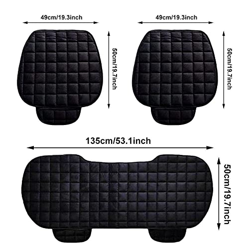 3Pcs/Set Car Seat Cover Thickened Velvet Front Or Rear Seat Back Cushion Warm Cover Keep Pad Protection Seat Car Mat Plush Warm Pad,Car Pad,Car Cover,Car Pads,Winter Cover Accessory,Car Protec #TOP4