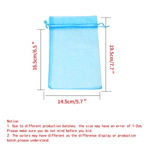 Image of Dealglad 50pcs Drawstring Organza Jewelry Candy Pouch Christmas Wedding Party Favor Gift Bags (6x8, Lake Blue)