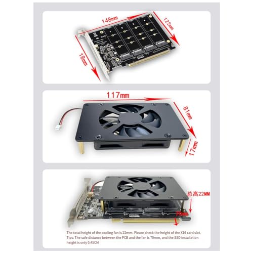 Joselin PCIe NVMe M.2 Adapterkort med Kylfläkt - Enkel Användning