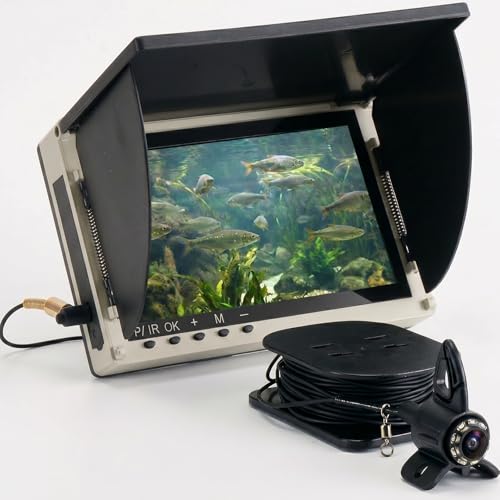 Takkicept Portable Underwater Fishing Camera Fish Finder: 6 OLED Display 1080P HD Depth Finders Waterproof Camera IP68 220 Wide-Angle Lens 12H Battery 25m Cable for Ice Fishing Kayak Boat Shore