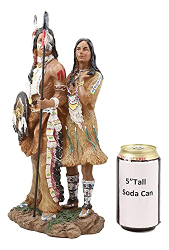 Figura Decorativa Pareja Guerrera Nativa Americana 12.5 pulg miniatura 5