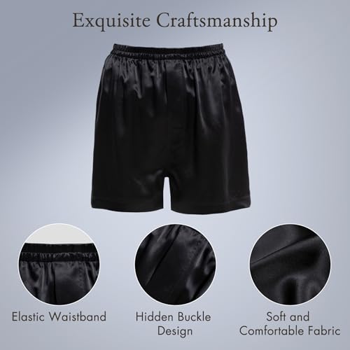 COLD POSH Men's Silk Boxers Luxury Mulberry Silk Underwear, Smooth Loungewear Shorts3