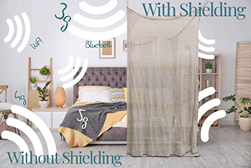 Blocsilver - Emf Protection Four Poster Bed Canopy - Emf Shield For 5G, Wifi And Emf Radiation - Blocks Radiation/Emf/Wifi/ 5G & Other Rf. (Metal Frame, Full (54" X 75" X 78.7")) #TOP2