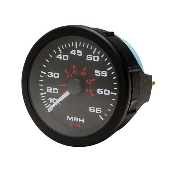 Teleflex Boat Speedometer Gauge 61935F | Amega 65 MPH 3 1/4 Inch Black