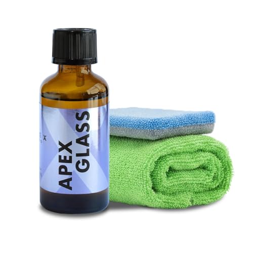 TITAN COATINGS Apex Glass 50ml Hydrophobic Ceramic Coating - Professional Rain Repellent for Windshields & Windows - Long Lasting Nano Silica Protection Kit with Applicator & Microfiber USA