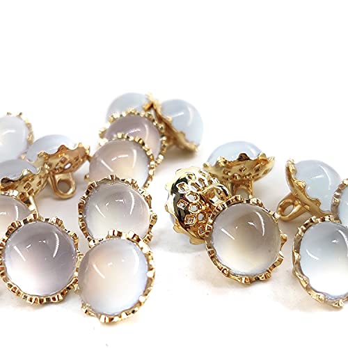 Craftisum Translucent Light Pink Glass Sewing Half Eggshell Base Shank Buttons 20 Pcs - 12.5Mm, 1/2" #TOP3