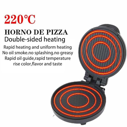 Four à Pizza électrique, multicuiseur à Chauffage Rapide de 1200 W, Cuisson Double Face, Surface antiadhésive, Facile à Nettoyer, pour Une Utilisation en Cuisine Domestique.
