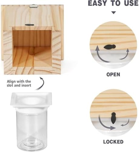 gosduiwip Hanging Carpenter Bee Trap Designed for Outdoor in Nature Facing South Or Southwest Wood Outdoor Bee Traps Bee Trap, C - 3