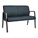 Alera Reception Lounge Series Wood Loveseat, 44 7/8 x 26 1/8 x 33, Black/Mahogany