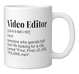 Video Editor Funny Dictionary Definition Ceramic Mug, White