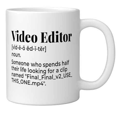 Video Editor Funny Dictionary Definition Ceramic Mug, White