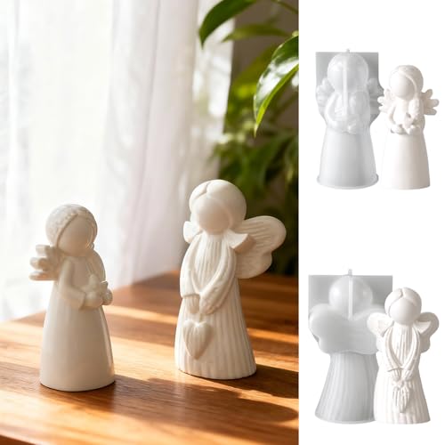 Silikonformen Gießformen Ostern Engel 2 Stück Silikonform Engel Silikonform Ostern Gießformen Silikon Engel Gießform Frühling Gipsformen Zum Gießen Giessformen Silikon Ostern für DIY Handwerk (C)
