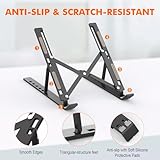 GRIFEMA GB1054B Black Laptop Stand for Desk, Adjustable Laptop Riser, Portable Laptop Stand with 6 Angle Adjustment for 10”-17.3” Laptops, Tablets - Image 5