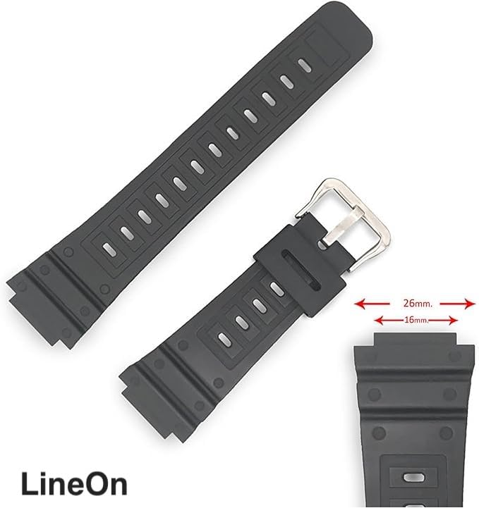 Image of Lineon 16mm Resin Soft Watch Strap Compatible With CASIO GM-2100 GA-2100 GA-2110 GA-B2100 with Tool and Pins