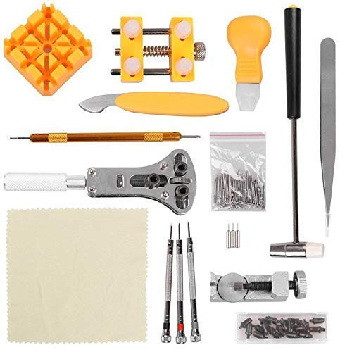 Uhrenreparatur-Werkzeugsatz, 148-teilig, Uhrenreparatur-Werkzeugsatz, Uhrengehäuseöffner, Stiftgliederentferner, Federsteg, Uhrmacherwerkzeuge, Uhrenwerkzeuge, Handwerkzeugsätze (148-teilig)