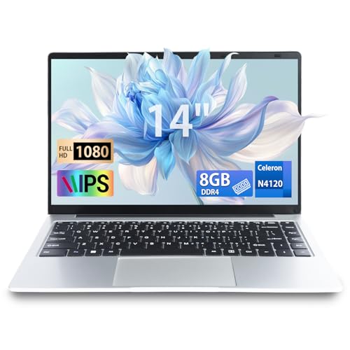 LONGEVINCE 14 pollici Laptop, 8 GB DDR4 Ultrabook Laptop, 1920