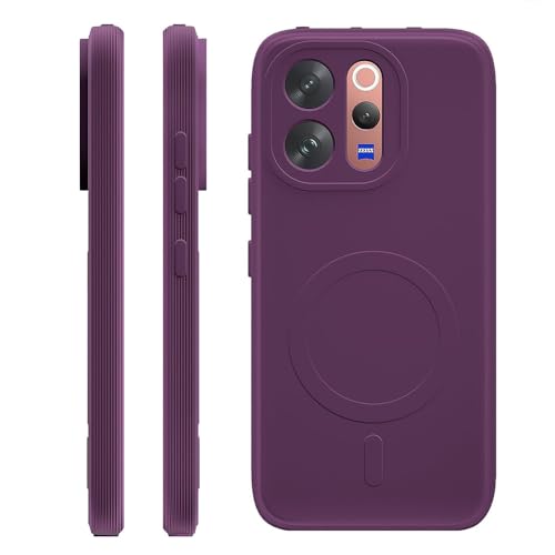 Image of Back Cover Compatible with Vivo V70 5G | MagFit Ring Design (Non-Magnetic) | Shockproof Case | Anti-Slip Grip | Raised Camera Edges | Slim Protective Case for Vivo V70 5G (Purple)