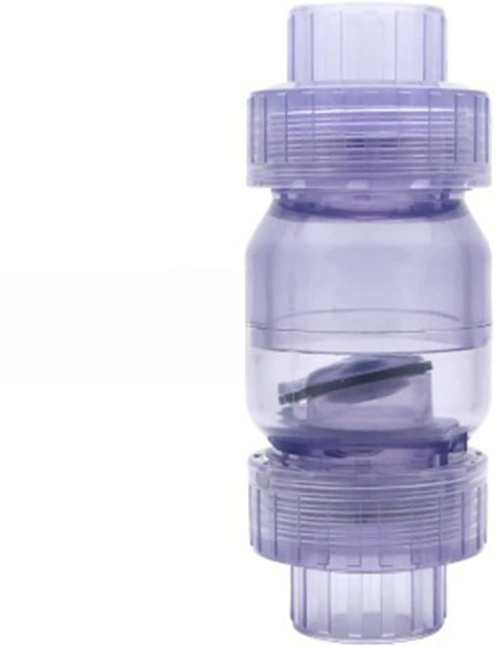 SDGBCXD， Connettore dell'Acqua for Raccordo for Tubo con valvola di Non Ritorno unidirezionale in PVC for Acquario da Giardino ，Valvola di plastica(Clear,25mm)