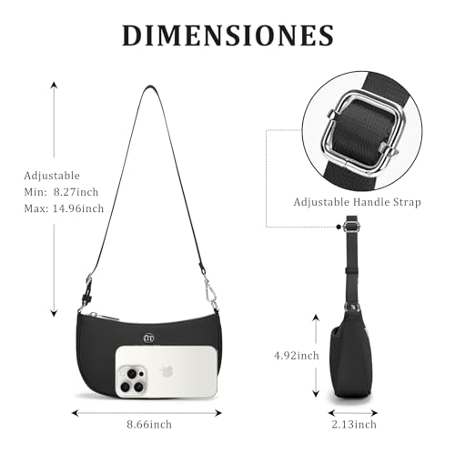 Image of Shoulder Bag for Women Handbags with Adjustable Strap Underarm Purse Mini Clutch Purses Trendy Crescent Bags 1L