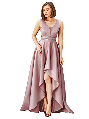 Caratterizzato da una scollatura a V doppia profonda e un orlo basso asimmetrico, questo abito da cocktail party è sia sexy che alla moda. Che cosa ¡¯ s meglio, la pura cintura di paillettes in vita lo rende unico.