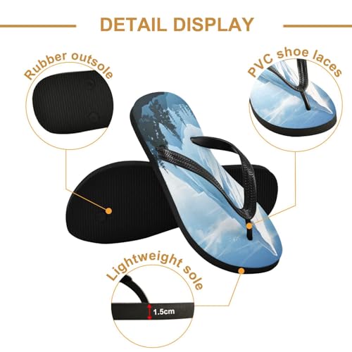 Nander Beautiful Mountain Scenery Sandal Flip Flops of Men's & Women's,Beach Slippers Flip Flops Shower Shoes2