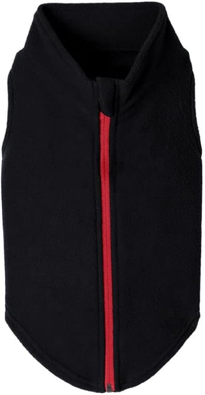 Casaco de inverno para cães Gooby em fleece com zíper, Black, 3X-Large