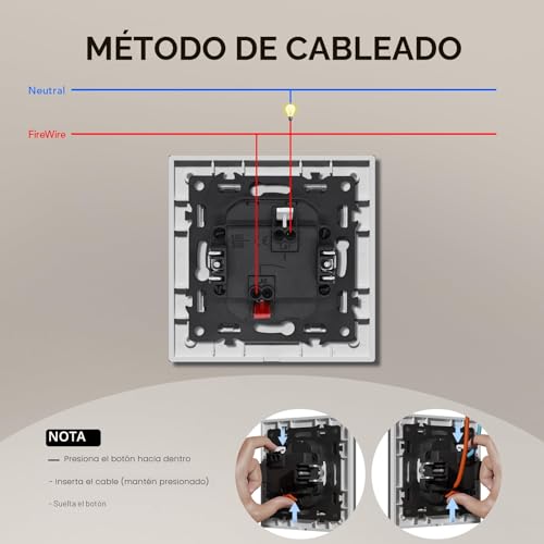 Miniatura 5 de Bseed Interruptor Pared Con Cristal,Interruptor De Luz Con Garfio,Basculante Con Pilotitos Led,Fácil Instalación,Fáciles De Limpiar,E-Series,1 Gang 1 Vía,86mm Negro