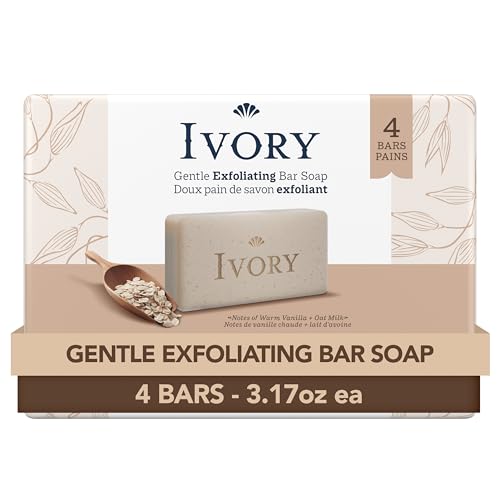 Ivory Exfoliating Bath Bar Soap, Designed for Whole Family with Plant-Based Cleansers, Made Without