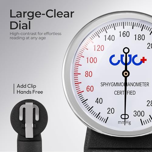 CUG Manual Blood Pressure Cuff - Professional BP Monitor with Case