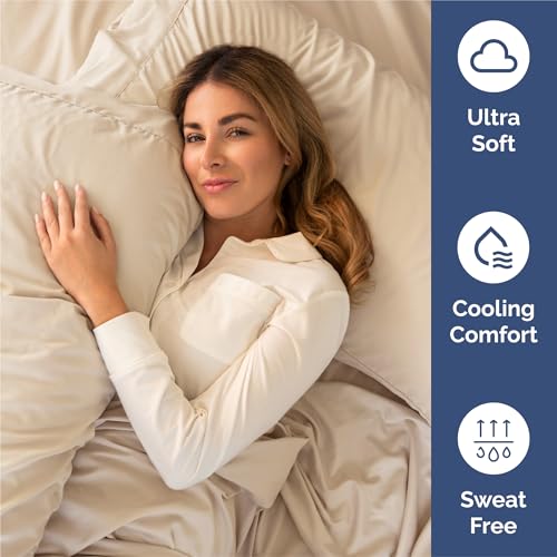 Image of Cal King 6 Piece Bed Sheet Set - Comfy, Breathable & Cooling Sheets - Wheat | Ultra-Soft Hotel Luxury Bedding Set with 8-16 Inch Deep Pockets, 1 Flat & 1 Fitted Sheet & 4 Pillowcases, Wrinkle & Fade Free