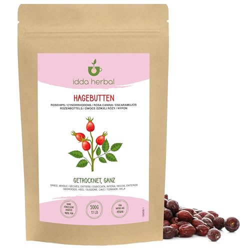 Escaramujos Secos (500g), Escaramujo Seco Entero, Fruta Entera de Rosa Canina, 100% Natural y Pura para Preparación de Té de Hierbas, Té de Rosa Mosqueta, Infusión de Hierbas