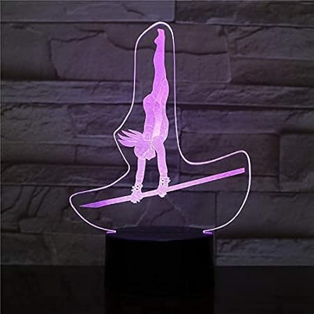 YTDZLTD Créatif 3D Gymnastique Nuit Lampe 16Couleurs Changeantes