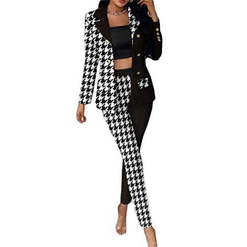 Godoboo Damen Business Anzug Set Hosenanzug Blazer Hose Zweiteiler Slimfit...