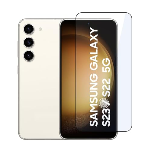 Image of Tempered Glass Screen Protector Compatible For Samsung Galaxy S22 5G / S23 5G (Black) Edge To Edge Coverage (Ultrasonic Fingerprint Working) With Easy Installation Kit,Pack Of 1